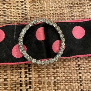 Reversible Polka Dot Belt w Rhinestone Buckle
